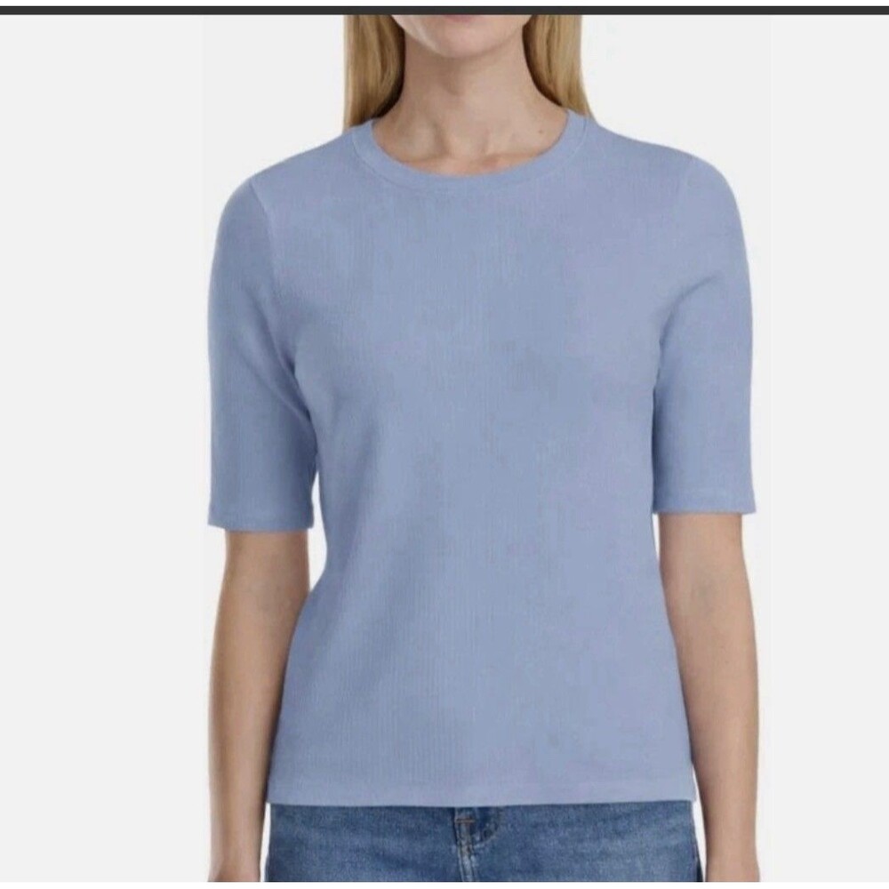 Splendid XL Ribbed Elbow Sleeve Shirt Blue NWT
